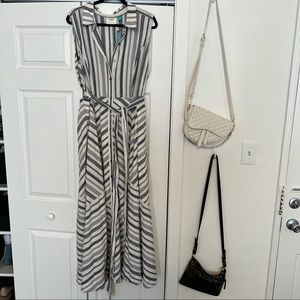 NEW- Linen Collar Maxi Dress WITH POCKETS